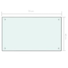 Vidaxl Kuhinjska zaščitna obloga bela 70x40 cm kaljeno steklo