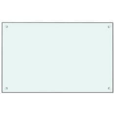 Greatstore Kuhinjska zaščitna obloga bela 80x50 cm kaljeno steklo