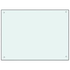 Greatstore Kuhinjska zaščitna obloga bela 80x60 cm kaljeno steklo