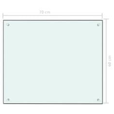 Vidaxl Kuhinjska zaščitna obloga bela 70x60 cm kaljeno steklo