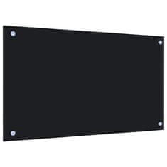 Vidaxl Kuhinjska zaščitna obloga črna 70x40 cm kaljeno steklo