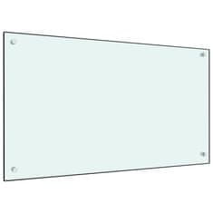 Vidaxl Kuhinjska zaščitna obloga bela 90x50 cm kaljeno steklo