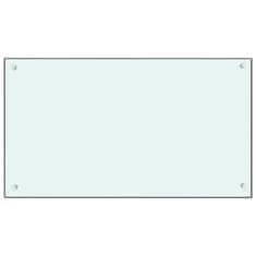 Vidaxl Kuhinjska zaščitna obloga bela 90x50 cm kaljeno steklo