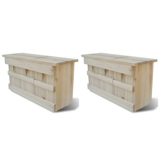 Greatstore Hišice za vrabce 2 kosa les 44x15,5x21,5 cm