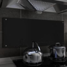Vidaxl Kuhinjska zaščitna obloga črna 100x40 cm kaljeno steklo