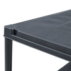 Vidaxl Stojala s policami 2 kosa plastika 250 kg 80x40x180 cm črna