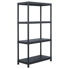 Vidaxl Stojala s policami 2 kosa plastika 60x30x138 cm črna