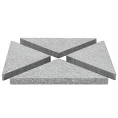 Greatstore Utežne plošče za senčnik 4 kosi siv granit trikotne 60 kg