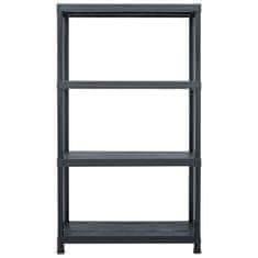 Vidaxl Stojala s policami 2 kosa plastika 200 kg 80x40x138 cm črna