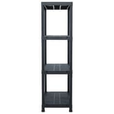 Vidaxl Stojala s policami 2 kosa plastika 200 kg 80x40x138 cm črna