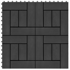 Vidaxl Talne plošče 11 kosov WPC 30x30 cm 1 m2 črne