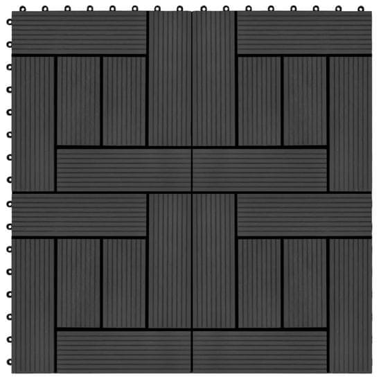 Vidaxl Talne plošče 11 kosov WPC 30x30 cm 1 m2 črne