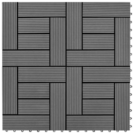Vidaxl Talne plošče 22 kosov 30x30 cm 2 m2 WPC sive