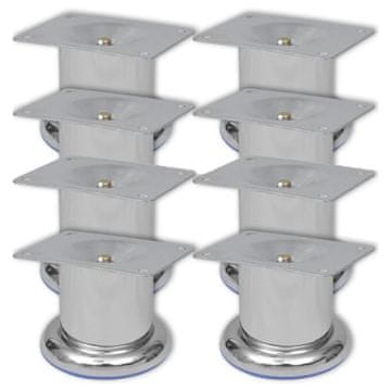 Vidaxl Okrogle noge za kavč 8 kosov krom 60 mm