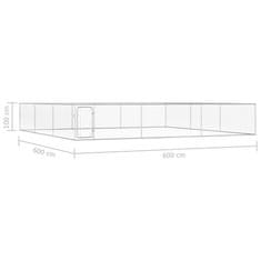 Vidaxl Zunanji pasji boks pocinkano jeklo 6x6x1 m