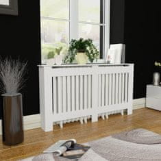 Greatstore Dekorativen Pokrov/Omarica za Radiator 152 cm MDF Bele Barve