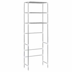Greatstore Stojalo za nad stranišče 3-nadstropno srebrno 53x28x169 cm