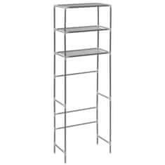 Greatstore Stojalo za nad stranišče 3-nadstropno srebrno 53x28x169 cm