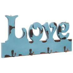 Vidaxl Stenski obešalnik za plašče LOVE 50x23 cm