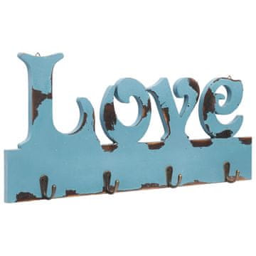 Vidaxl Stenski obešalnik za plašče LOVE 50x23 cm