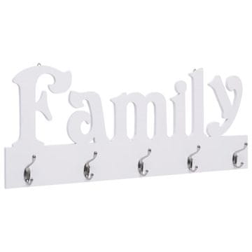 Vidaxl Stenski obešalnik za plašče FAMILY 74x29,5 cm