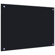 Vidaxl Kuhinjska zaščitna obloga črna 70x50 cm kaljeno steklo