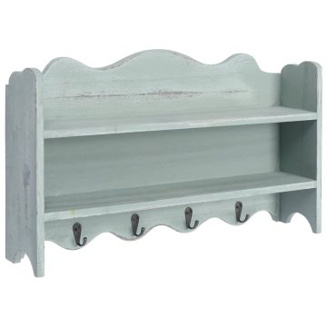 Vidaxl Stenski obešalnik za plašče zelen 50x10x30 cm les
