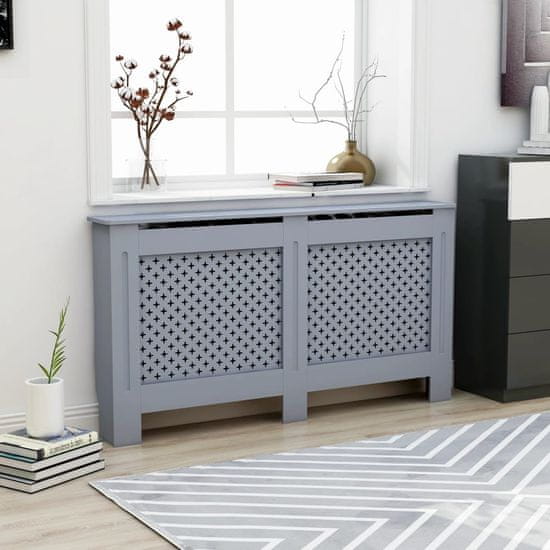 Vidaxl Pokrov za radiator antraciten 152x19x81 cm mediapan