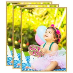 Vidaxl Foto okvirji 3 kosi namizni zlati 18x24 cm MDF