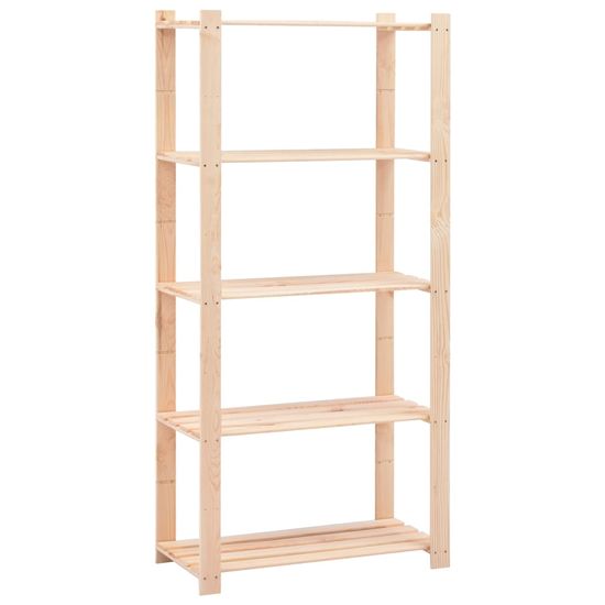Vidaxl Stojalo s policami 5-nadstropno 80x38x170 cm borovina 250 kg