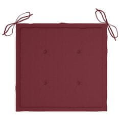 Vidaxl Blazine za vrtne stole 6 kosov vinsko rdeče 50x50x3 cm oxford