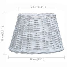 Vidaxl Senčilo za svetilko pleteno 38x23 cm bele barve