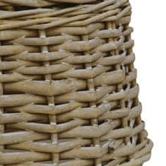 Vidaxl Senčilo za svetilko pleteno 25x17 cm rjavo