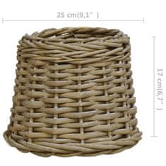 Vidaxl Senčilo za svetilko pleteno 25x17 cm rjavo