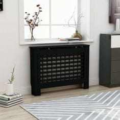 Greatstore Pokrov za radiator črn 112x19x81 cm mediapan