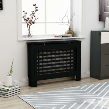 Vidaxl Pokrov za radiator črn 112x19x81 cm mediapan
