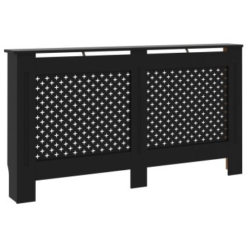 Vidaxl Pokrov za radiator črn 152x19x81,5 cm mediapan