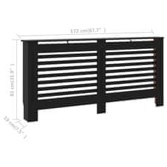 Greatstore Pokrov za radiator črn 172x19x81 cm mediapan