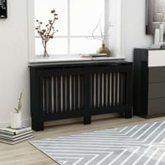 Vidaxl Pokrov za radiator črn 152x19x81 cm mediapan