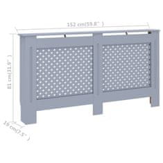 Vidaxl Pokrov za radiator antraciten 152x19x81 cm mediapan