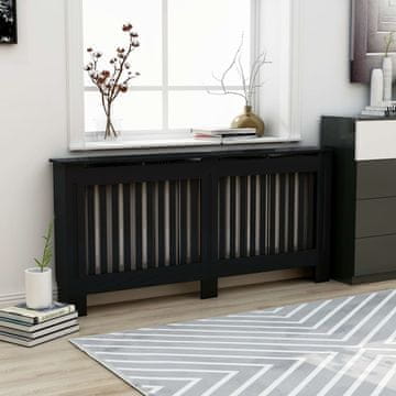 Vidaxl Pokrov za radiator črn 172x19x81 cm mediapan