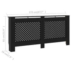 shumee Pokrov za radiator črn 172x19x81 cm mediapan