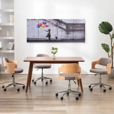Vidaxl Slika na platnu baloni in otrok večbarvna 200x80 cm