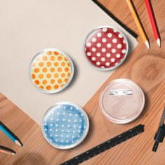 Vidaxl Gumbi za značke s priponkami 100 kompletov akril 44 mm