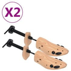 Vidaxl Kopita za čevlje 2 para velikost 36-40 trdna borovina