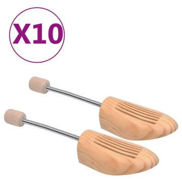 Vidaxl Kopita za čevlje 10 parov velikost 46-48 trdna borovina