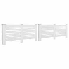 Greatstore Pokrovi za radiatorje 2 kosa beli 172x19x81,5 cm mediapan