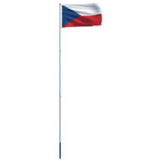 Vidaxl Zastava Češke in aluminijast zastavni drog 6 m