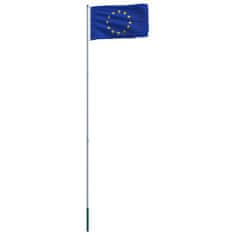 Vidaxl Zastava Evrope in aluminijast zastavni drog 6 m