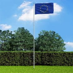 Vidaxl Zastava Evrope in aluminijast zastavni drog 6 m